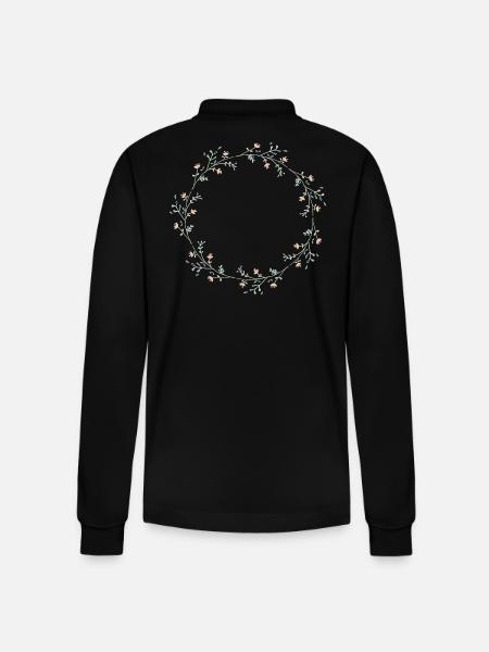 Fleurs - Polo à manches longues bio PREPSTER Stanley/Stella Unisexe - noir