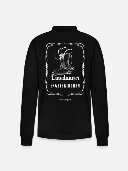 Linedancer Engelskirchen Old Time Linedance Shirt - Stanley/Stella Unisex Bio-Langarm-Poloshirt Prepster - Schwarz