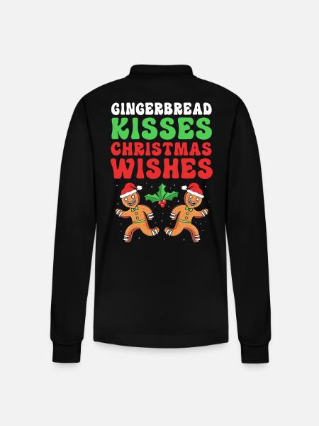 Gingerbread Christmas Gingerbread Man - Stanley/Stella Organic Unisex Long-Sleeved Polo Shirt Prepster - black