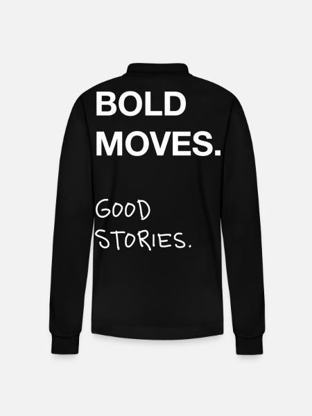 Bold Moves. Good Stories. - Stanley/Stella Organic Unisex Long-Sleeved Polo Shirt Prepster - black