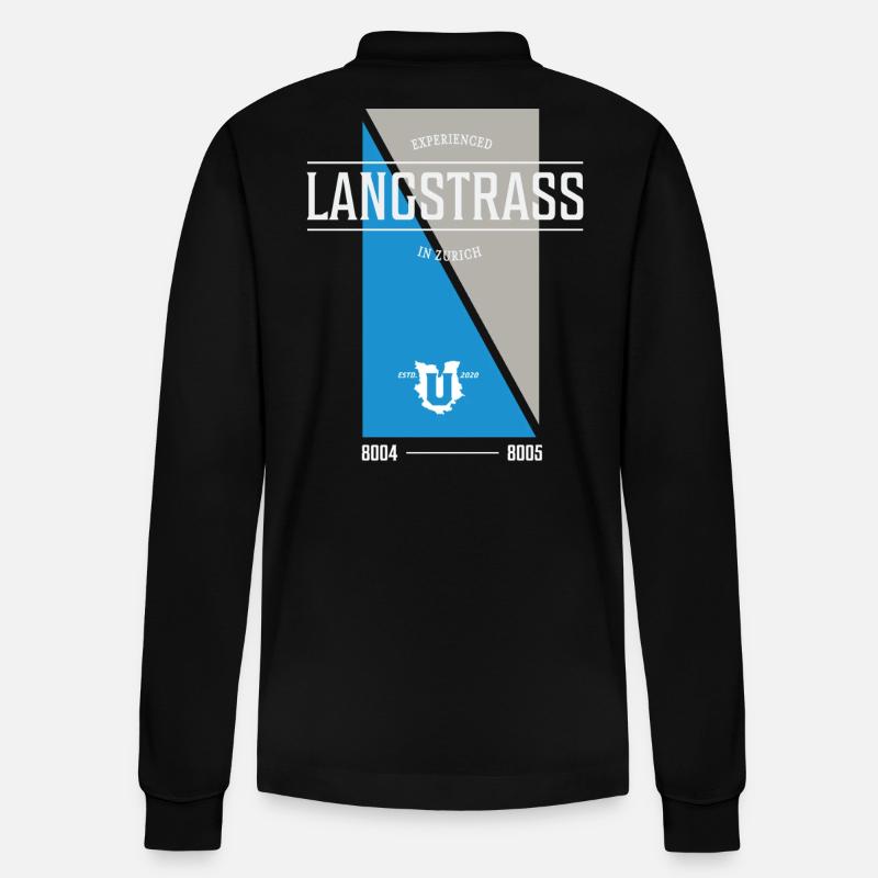 Édition Langstrass - Polo à manches longues bio PREPSTER Stanley/Stella Unisexe - noir