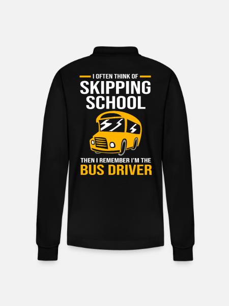 Schulbusfahrer Busfahrer Schulbus - Stanley/Stella Unisex Bio-Langarm-Poloshirt Prepster - Schwarz