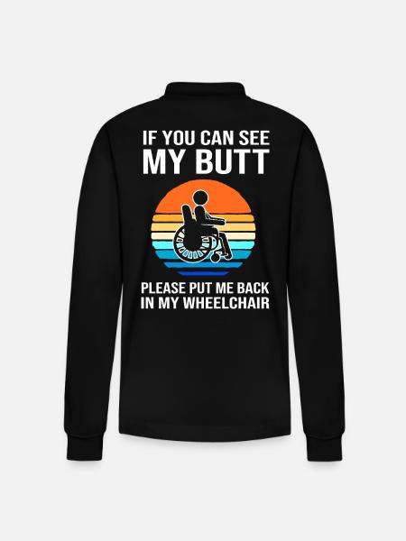 Wheelchair - Stanley/Stella Organic Unisex Long-Sleeved Polo Shirt Prepster - black