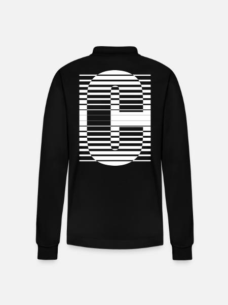 LETTER C - Stanley/Stella Organic Unisex Long-Sleeved Polo Shirt Prepster - black