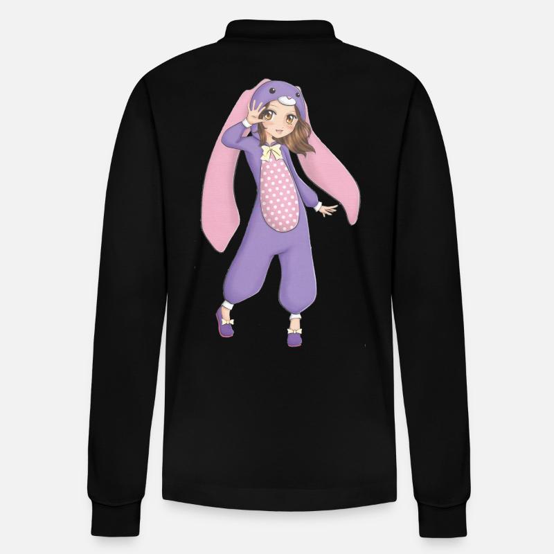 Manga - Stanley/Stella Organic Unisex Long-Sleeved Polo Shirt Prepster - black