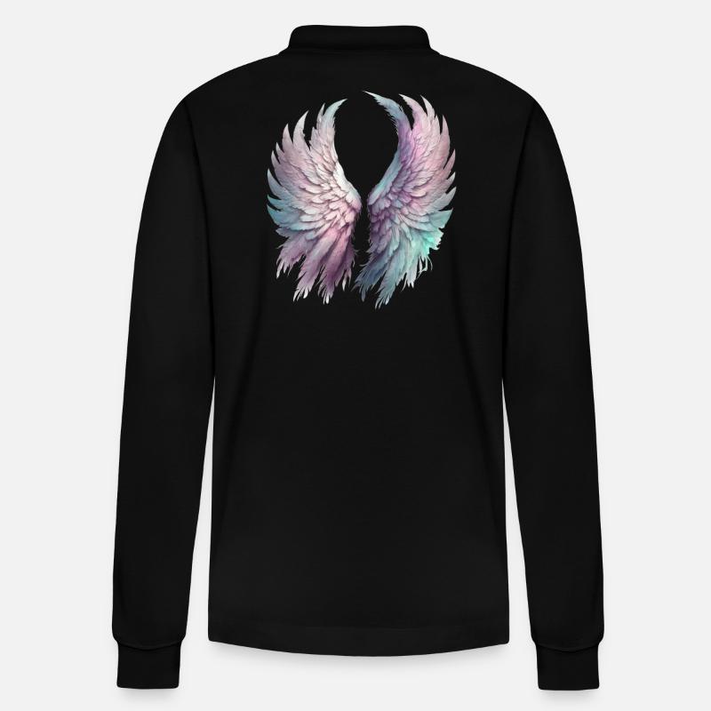 Ätherische Pastellflügel - Stanley/Stella Unisex Bio-Langarm-Poloshirt Prepster - Schwarz