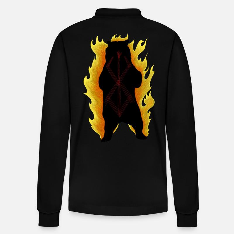 Berserker-Bär - Stanley/Stella Unisex Bio-Langarm-Poloshirt Prepster - Schwarz
