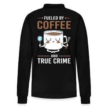 True Crime Krimi - Stanley/Stella Organic Unisex Long-Sleeved Polo Shirt Prepster - black - Back - Anna (173cm)