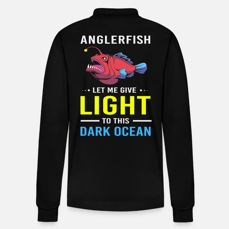 Anglerfisch - Stanley/Stella Unisex Bio-Langarm-Poloshirt Prepster - Schwarz