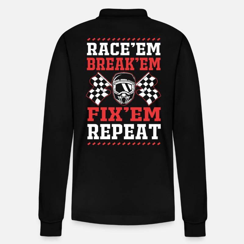 Drag Race - Stanley/Stella Unisex Bio-Langarm-Poloshirt Prepster - Schwarz