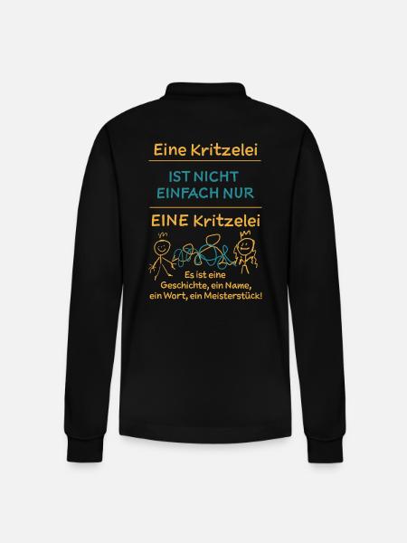 Kritzelei - Stanley/Stella Unisex Bio-Langarm-Poloshirt Prepster - Schwarz