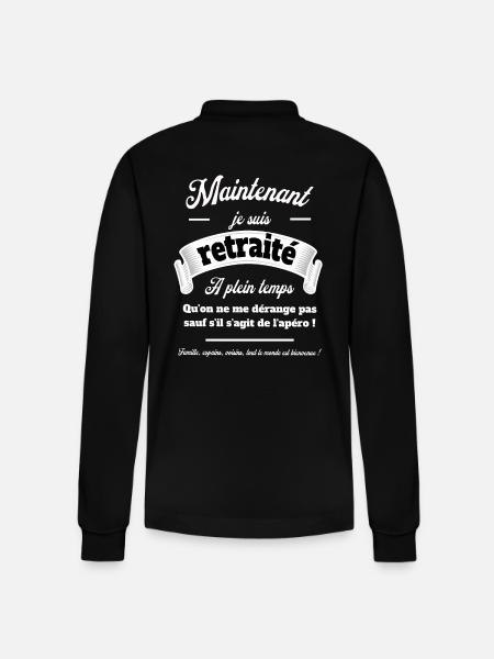 Humor aperitif retreat - Stanley/Stella Organic Unisex Long-Sleeved Polo Shirt Prepster - black
