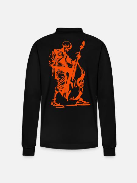 Contrabass Orangeman - Stanley/Stella Organic Unisex Long-Sleeved Polo Shirt Prepster - black