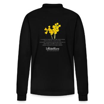 Schlüsselblume Design - Stanley/Stella Unisex Bio-Langarm-Poloshirt Prepster - Schwarz - Hinten - Anna (173cm)