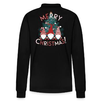 Gnom Weihnachten Gnome Tannenbaum Merry Christmas - Stanley/Stella Unisex Bio-Langarm-Poloshirt Prepster - Schwarz - Hinten - Anna (173cm)