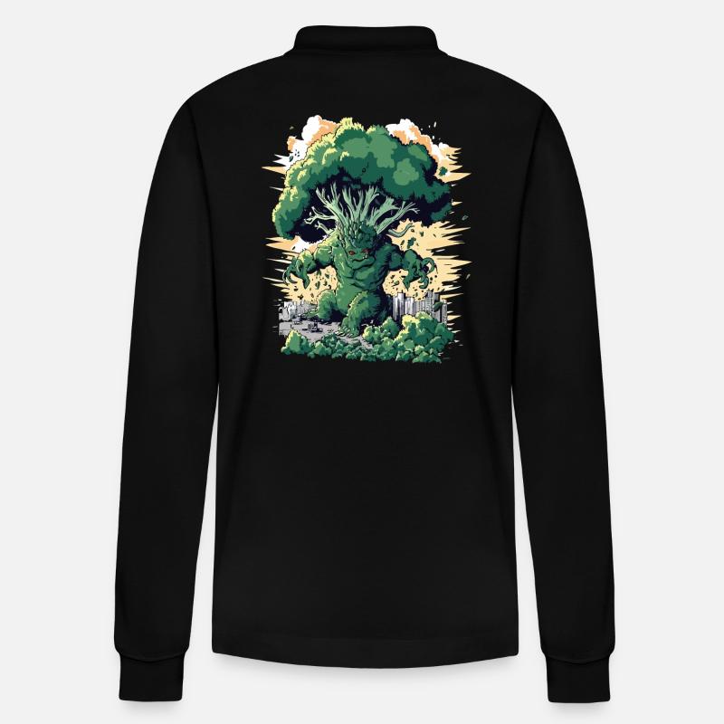 Brocoli géant Monster Brocoli - Polo à manches longues bio PREPSTER Stanley/Stella Unisexe - noir