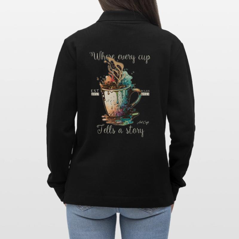 Exploding Coffee Stanley/Stella Organic Unisex Long-Sleeved Polo Shirt Prepster