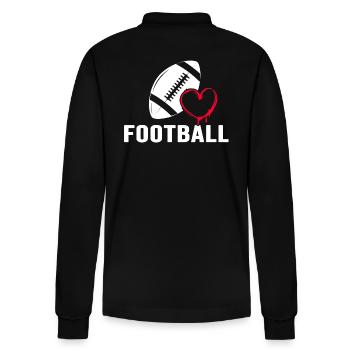 American Football Tackle Quarterback Football-Love - Stanley/Stella Organic Unisex Long-Sleeved Polo Shirt Prepster - black - Back - Anna (173cm)