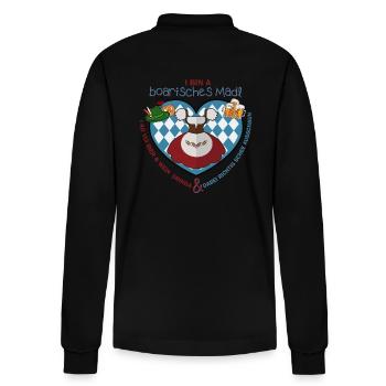 I bin a boarisches Madl - Stanley/Stella Unisex Bio-Langarm-Poloshirt Prepster - Schwarz - Hinten - Anna (173cm)