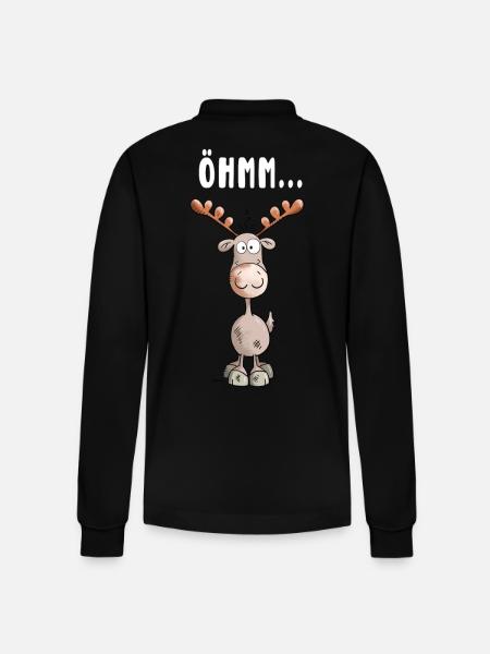 Öhmm Elch - Stanley/Stella Unisex Bio-Langarm-Poloshirt Prepster - Schwarz