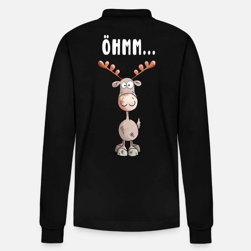 Öhmm Elch - Stanley/Stella Unisex Bio-Langarm-Poloshirt Prepster - Schwarz