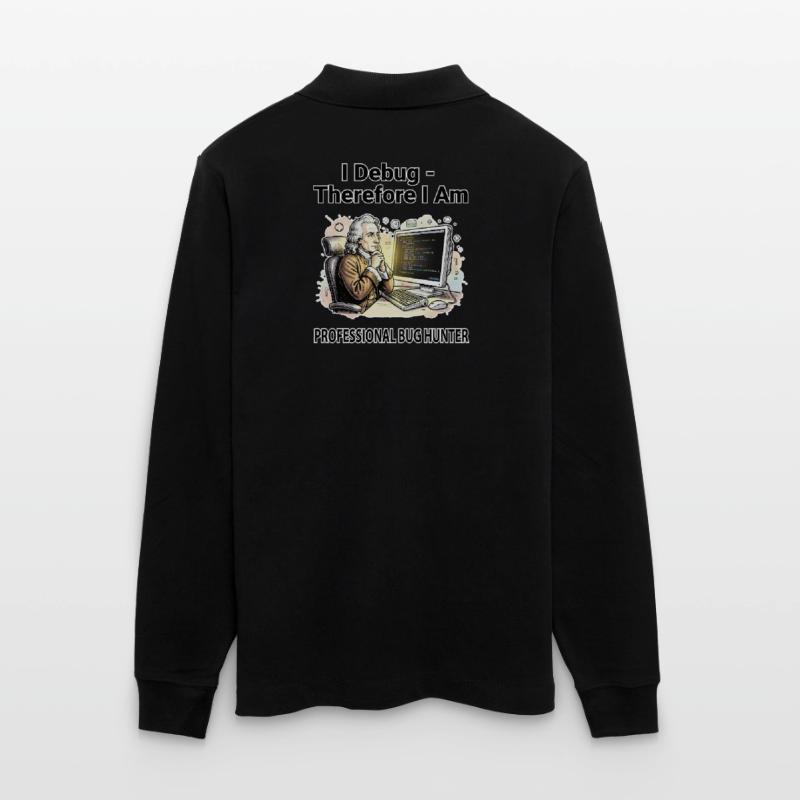 I Debug Therefore I Am: Pro Bug Hunter - dark BG Stanley/Stella Organic Unisex Long-Sleeved Polo Shirt Prepster