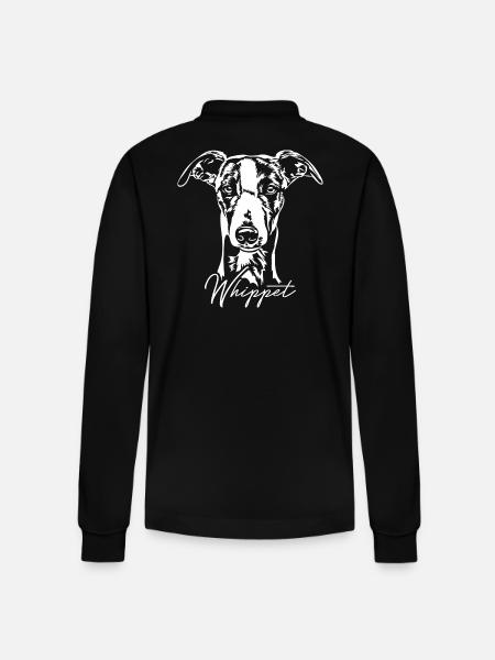 WHIPPET Greyhound Greyhound Dog Wilsigns - Stanley/Stella Organic Unisex Long-Sleeved Polo Shirt Prepster - black