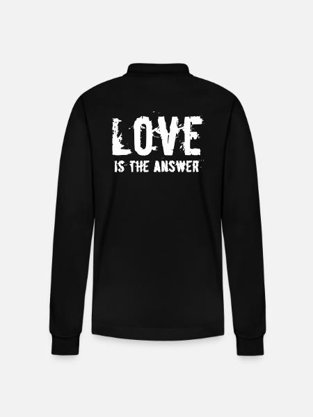 LOVE IS THE ANSWER - Stanley/Stella Organic Unisex Long-Sleeved Polo Shirt Prepster - black
