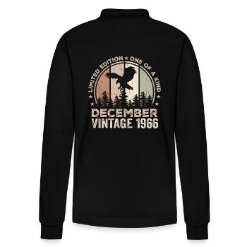 Incomparable since December 1966 58 Anniversary - Stanley/Stella Organic Unisex Long-Sleeved Polo Shirt Prepster - black - Back - Anna (173cm)