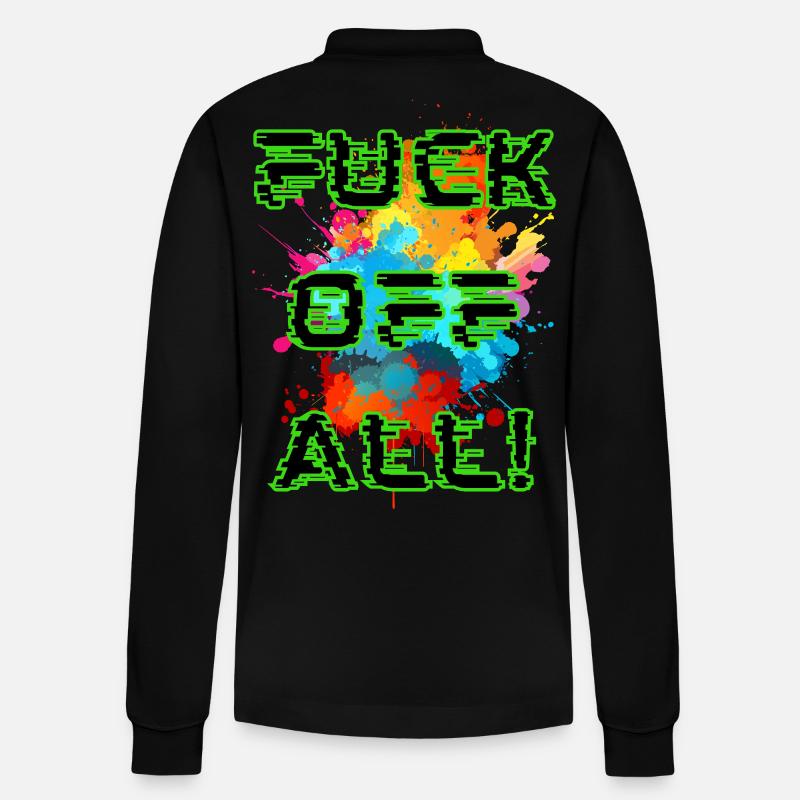 Punk-Farbexplosion - Stanley/Stella Unisex Bio-Langarm-Poloshirt Prepster - Schwarz