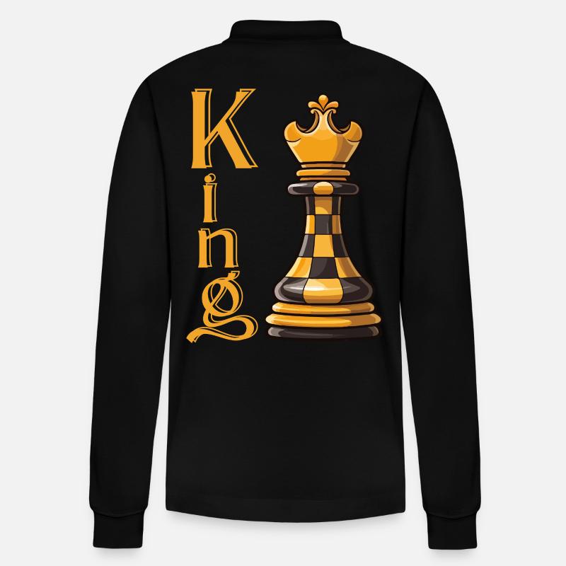 Schachkönig Eleganz - Stanley/Stella Unisex Bio-Langarm-Poloshirt Prepster - Schwarz
