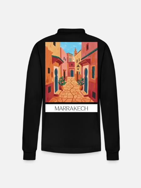 Marrakech Magic of Colours - Stanley/Stella Organic Unisex Long-Sleeved Polo Shirt Prepster - black