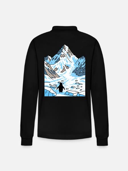 Gletscherpfad Pinguin - Stanley/Stella Unisex Bio-Langarm-Poloshirt Prepster - Schwarz
