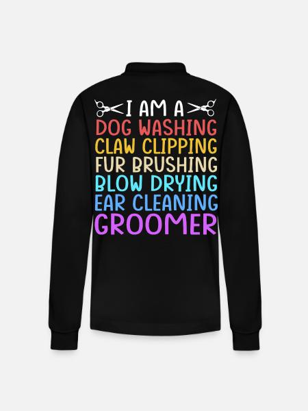 Dog groomer - Stanley/Stella Organic Unisex Long-Sleeved Polo Shirt Prepster - black
