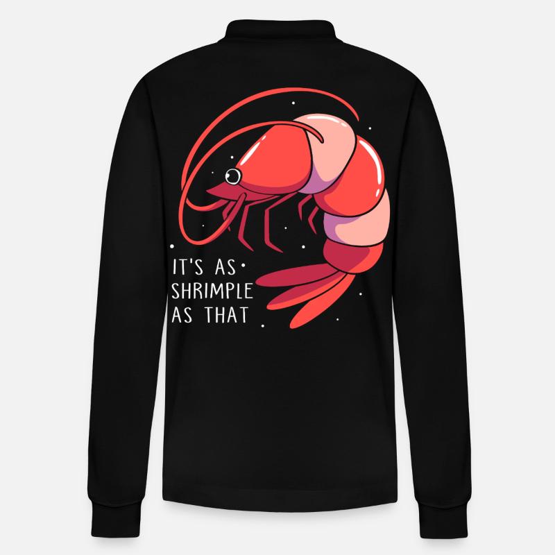 Shrimp Languste Meeresfrüchte Krabbe - Stanley/Stella Unisex Bio-Langarm-Poloshirt Prepster - Schwarz