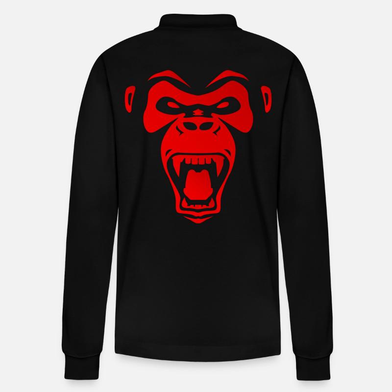 Roter Gorilla - Stanley/Stella Unisex Bio-Langarm-Poloshirt Prepster - Schwarz