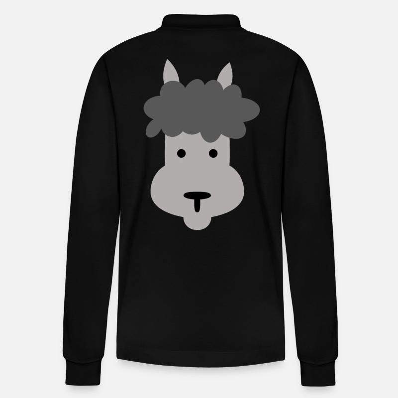 Lama - Stanley/Stella Unisex Bio-Langarm-Poloshirt Prepster - Schwarz
