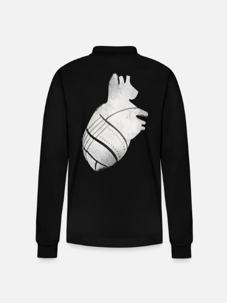 A heart of metal - Stanley/Stella Organic Unisex Long-Sleeved Polo Shirt Prepster - black