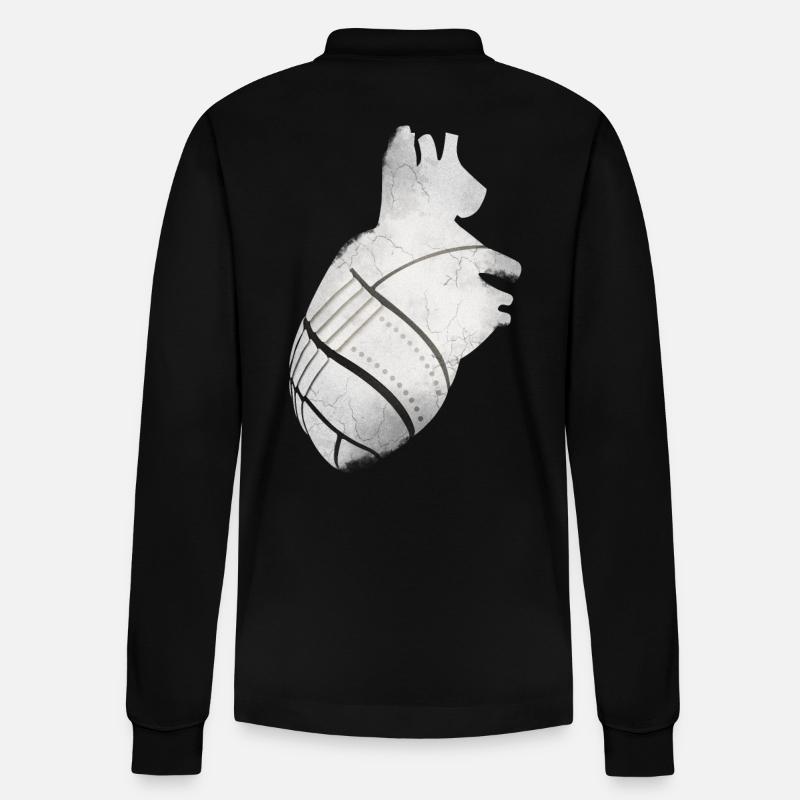 Ein Herz aus Metall - Stanley/Stella Unisex Bio-Langarm-Poloshirt Prepster - Schwarz
