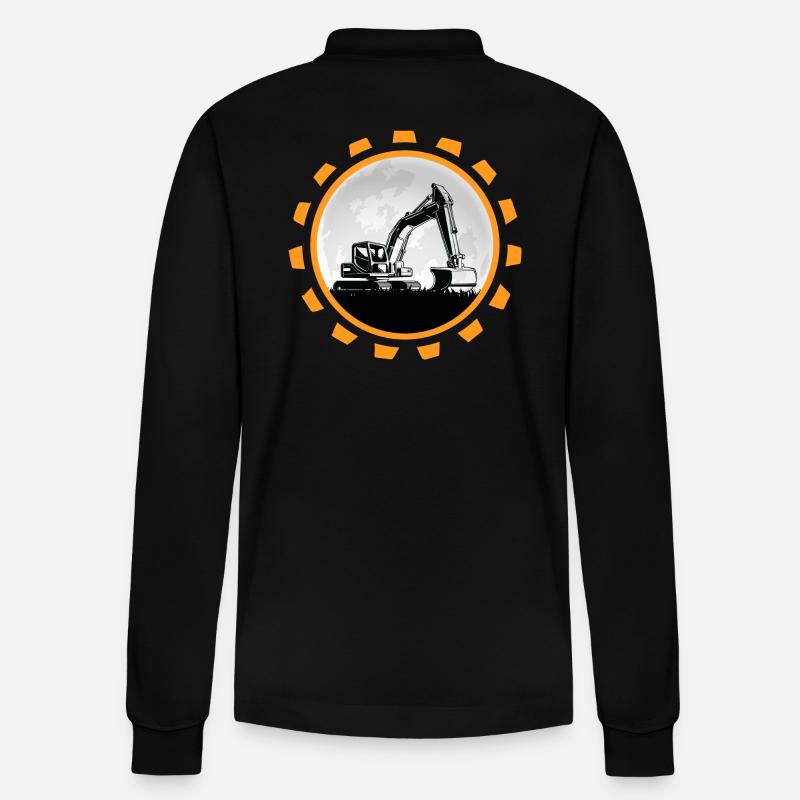 bagger baggerfahrer Baustelle Baggerschaufel - Stanley/Stella Unisex Bio-Langarm-Poloshirt Prepster - Schwarz