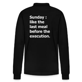 Sunday : like the last meal before the execution - Polo à manches longues bio PREPSTER Stanley/Stella Unisexe - noir - Dos - Anna (173cm)