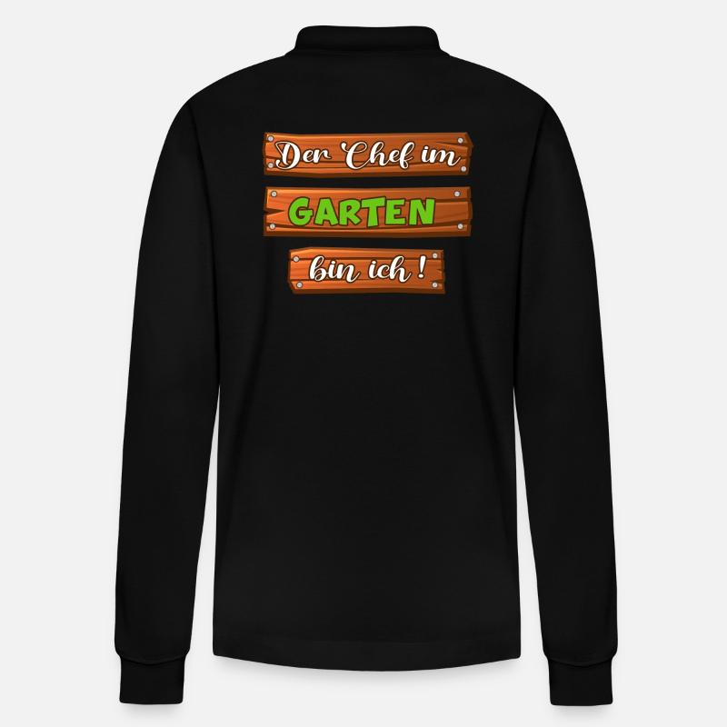 Garten Gartenchef Gartenregeln - Stanley/Stella Unisex Bio-Langarm-Poloshirt Prepster - Schwarz