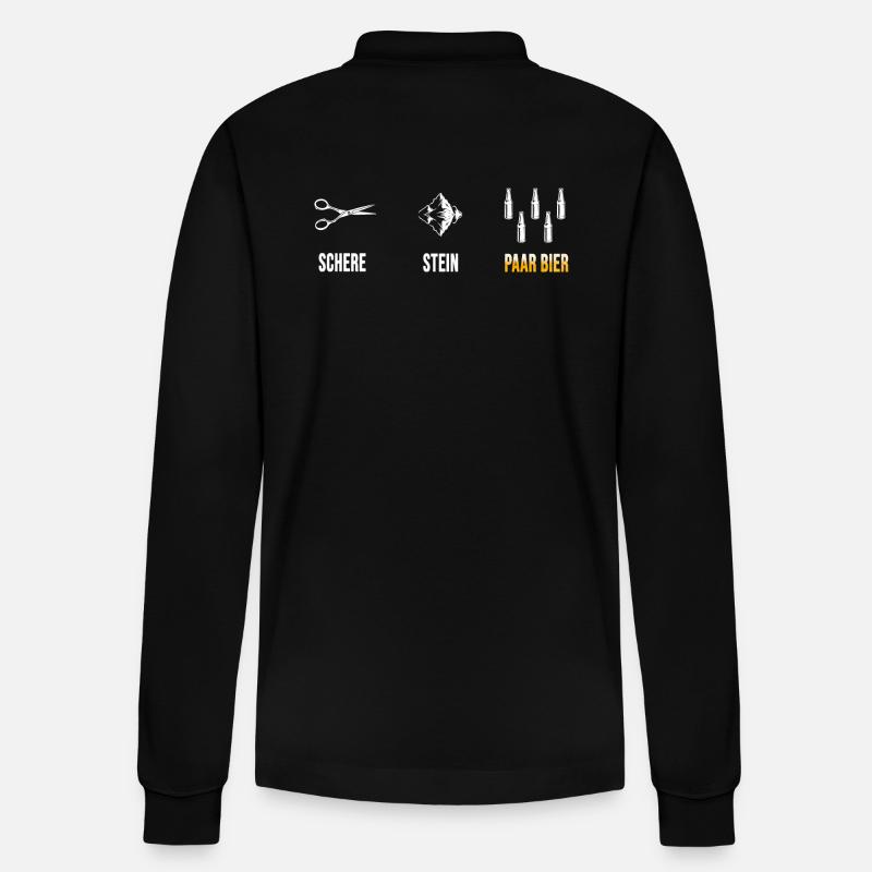 bier bierzelt "" bierkasten - Stanley/Stella Unisex Bio-Langarm-Poloshirt Prepster - Schwarz