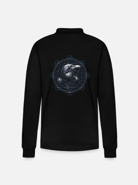 Raven Mythology - Stanley/Stella Organic Unisex Long-Sleeved Polo Shirt Prepster - black
