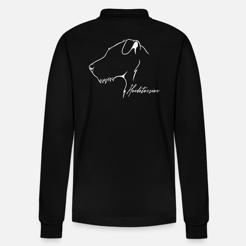 Heideterrier Profil Hunde Jagdhunde Wilsigns - Stanley/Stella Unisex Bio-Langarm-Poloshirt Prepster - Schwarz