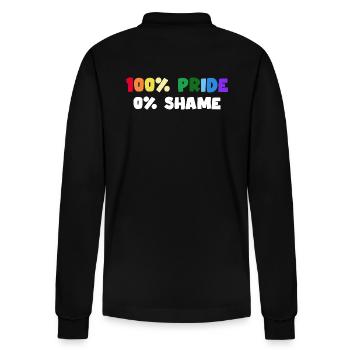 pride party people lgbt "no shame" - Stanley/Stella Unisex Bio-Langarm-Poloshirt Prepster - Schwarz - Hinten - Anna (173cm)