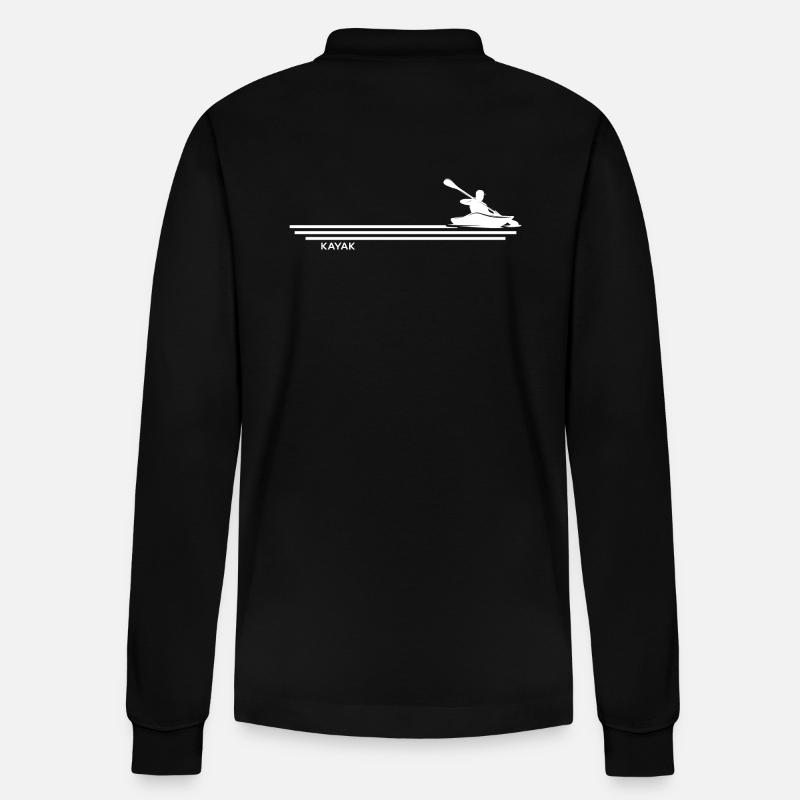 Kayaker "River Calling Kayak" - Stanley/Stella Organic Unisex Long-Sleeved Polo Shirt Prepster - black