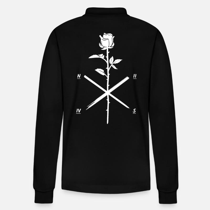 Rose Tattoo - Stanley/Stella Unisex Bio-Langarm-Poloshirt Prepster - Schwarz