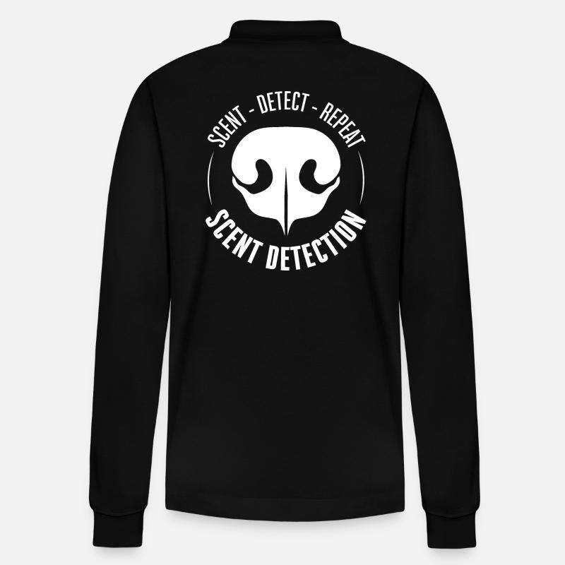 SCENT DETECTION Hundetraining Hunde Suchhunde - Stanley/Stella Unisex Bio-Langarm-Poloshirt Prepster - Schwarz