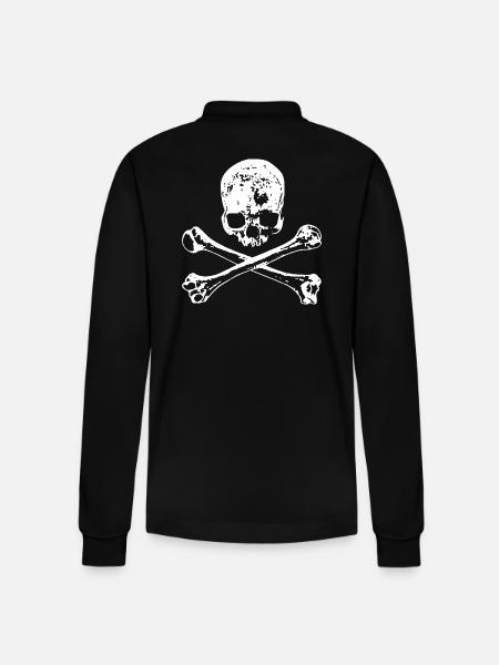 Skull and Bones - Stanley/Stella Organic Unisex Long-Sleeved Polo Shirt Prepster - black